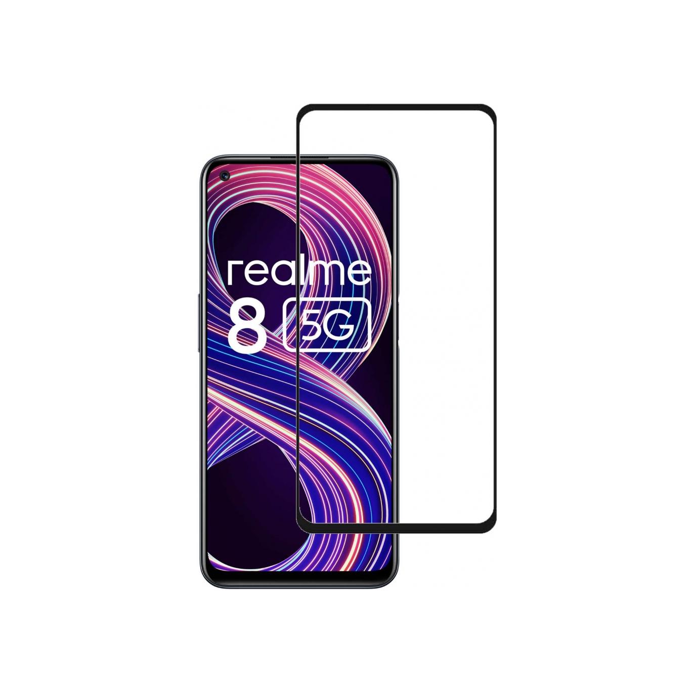 Screenguard Realme 8 5G Full Screen Panzerglas Schutzfolie 2.5D 9H (Realme 8 5G) (00028776)