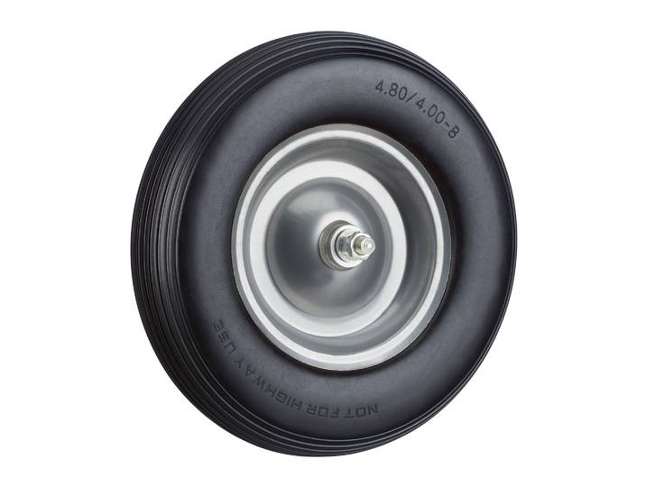 Schubkarrenrad Vollgummi mit Achse Schwarz-Grau