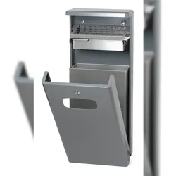 PROREGAL Kombiascher mit Bedachung für den Außenberreich | 32 Liter, HxBxT 95x40x19cm | Aluminium | Grau