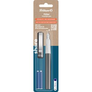 share Füller Made by Pelikan, Feder M, für Links- & Rechtshänder, aus Kunststoff, schwarz
