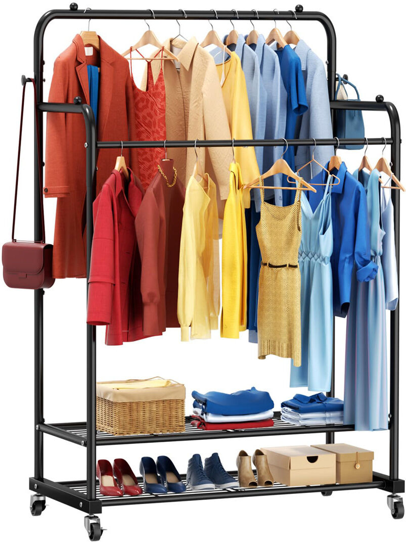 Rebrilliant 72cm Rolling Clothing Rack Black 72cm L