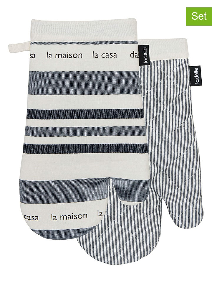 Ladelle 2er-Set: Topflappen "La Casa" in Schwarz - (L)33 x (B)18 cm - onesize