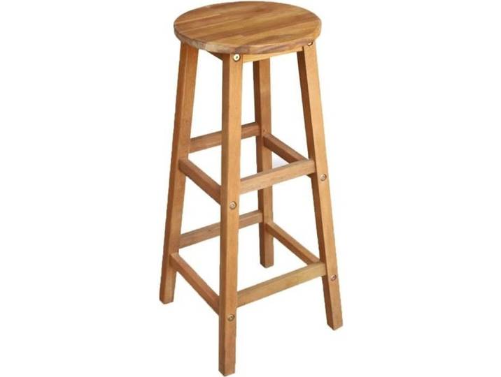 PRO-3769Contemporain-Lot de 2 Tabouret de Bar Design Industriel - Tabouret Cuisine Tabouret Haut Chaise de Bar Bois d'acacia solide