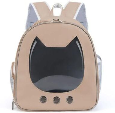 Uplift Essentials Panoramic Transparent Foldable Pet Backpack coffee