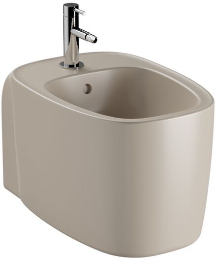 Vitra Plural Wand-Bidet 7831B420-0288 36x54,5cm, Überlauf, 1 Hahnloch mittig, taupe matt, VC