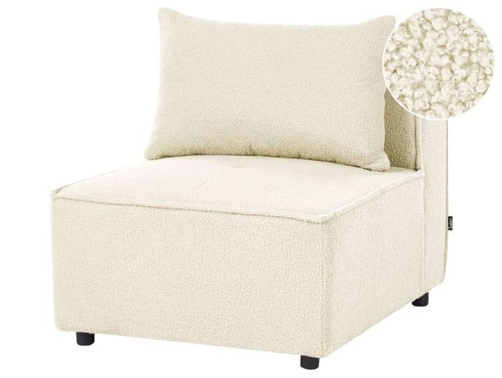 Module fauteuil bouclé blanc cassé