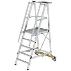 Munk, Leiter + Gerüst, Plattformleiter klappbar und fahrbar 5 Stufen (Plattformleiter, 140 cm)