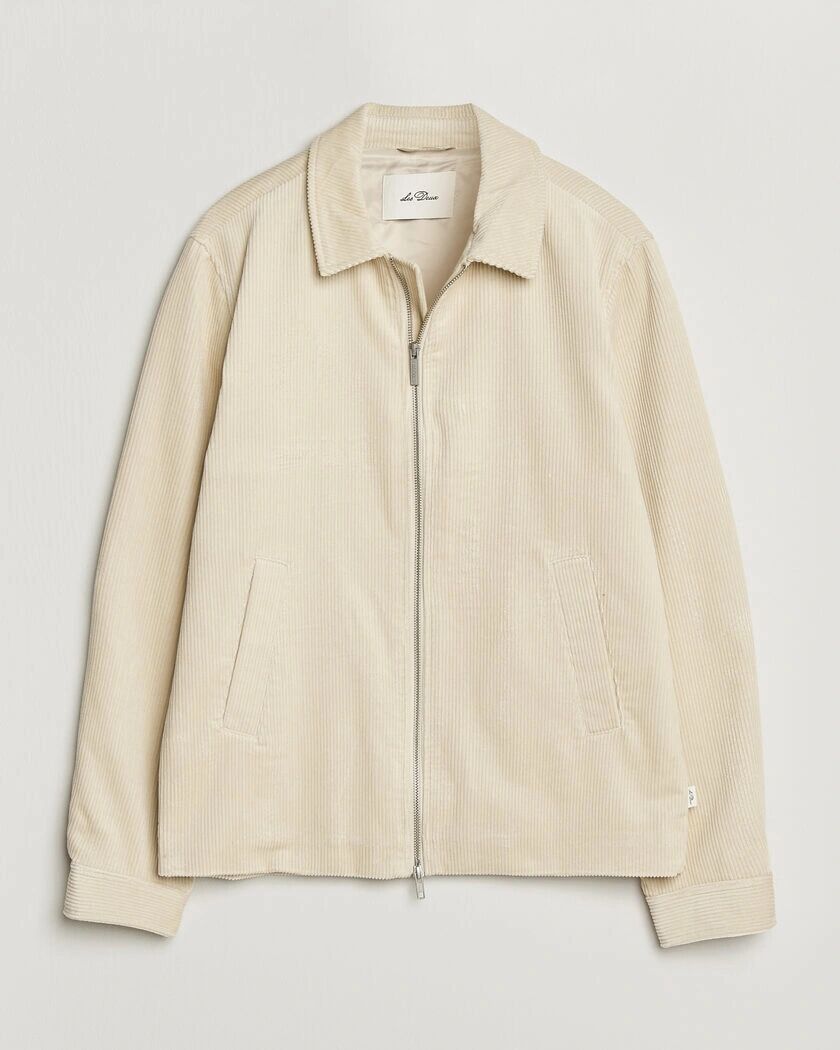 Les Deux Corduroy Zipper Coach Jacket Ivory