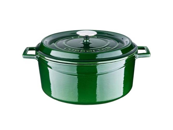Lava Premium Serie - runde Kochtopf aus Gusseisen, 28 cm, Majolik Blau