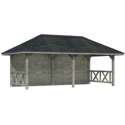 Palmako Pavillon Bianca 16,6 m2 Set 2 Grau tauchimprägniert