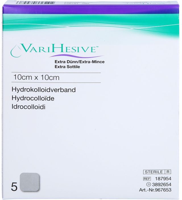 ConvaTec (Germany) GmbH VARIHESIVE extra dünn 10x10 cm HKV hydroaktiv 5 St.