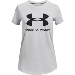 UNDER ARMOUR Mädchen Kurzarm Live Sportstyle Graphic SS, Größe XL in Silber Silber