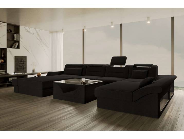 Wohnlandschaft Monza U Form Stoffsofa