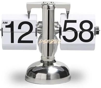 Uplift Picks Nordic Retro Automatic Flip Desk Clock With Large Number Display white Single Leg