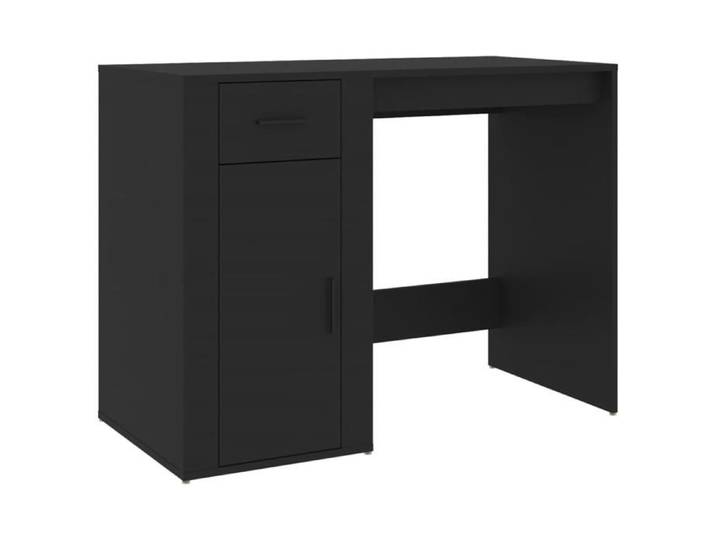 “Winter Sale TOP Bureau moderne compact Noir - Bureau Noir 100x49x75cm - bois d'ingénierie PRO72833