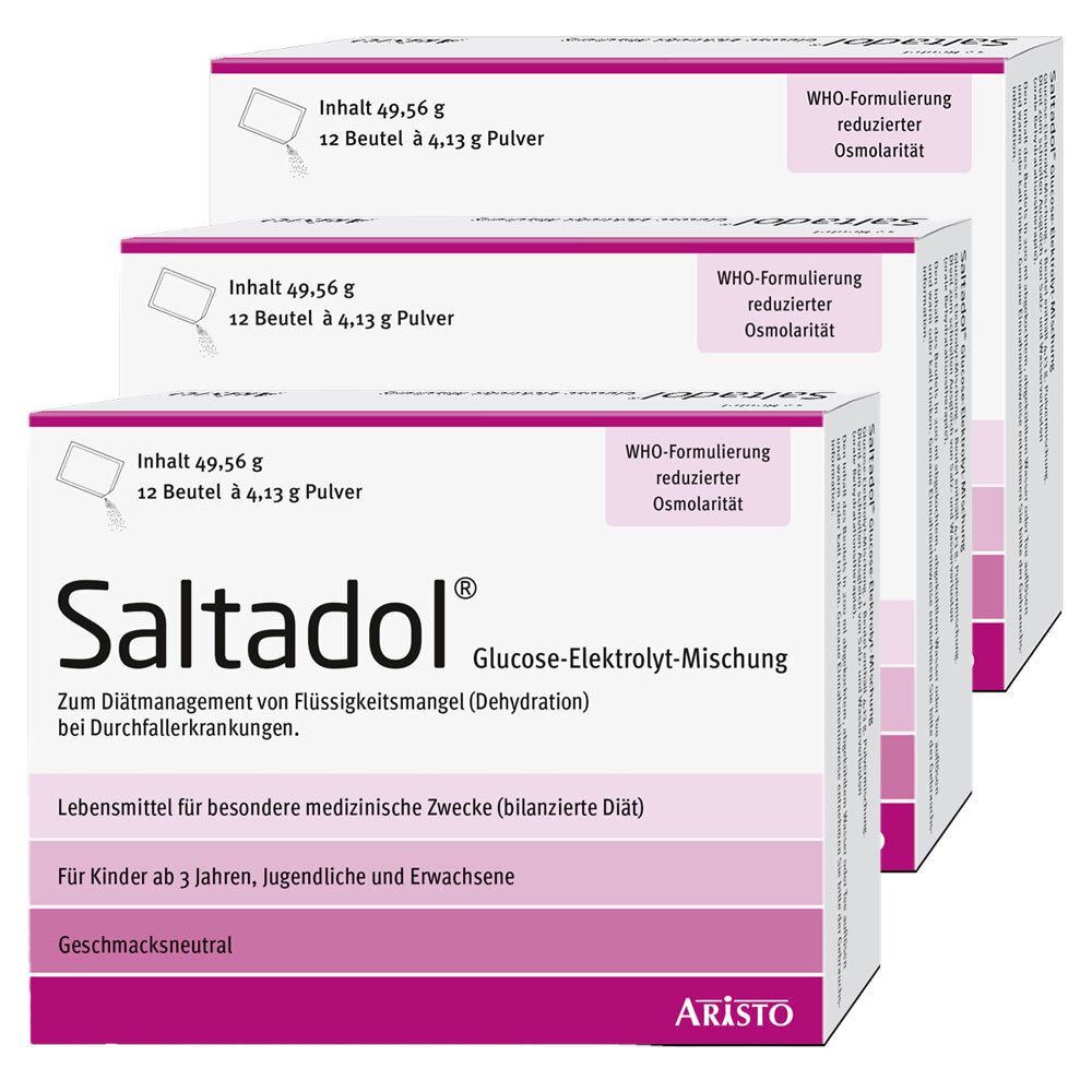 Saltadol Elektrolyt Plv.z.Her.e.Lsg.z.Einnehmen 3er-Pack 3x12 St Pulver zur Herstellung einer Lösung zum Einnehmen