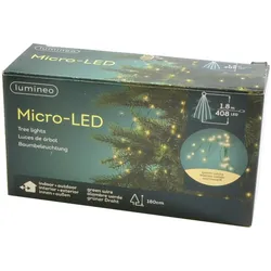 Lumineo Micro LED Baumbeleuchtung aus 408 LED grün weiß 180cm
