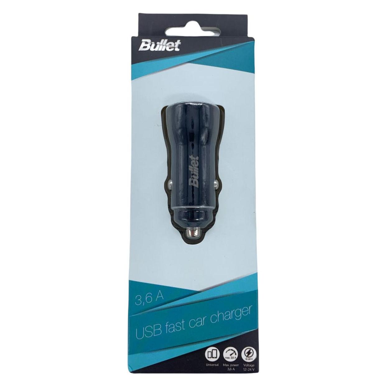 Bullet USB Car Charger Q3.0 + Type C 2.4A (BULLET)