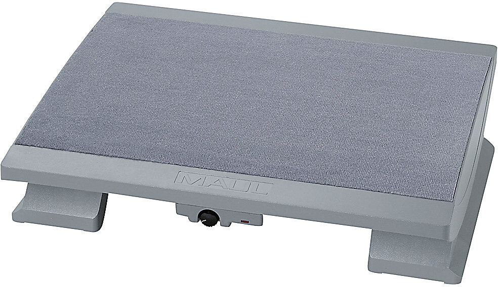 Fußstütze, ergonomisch, Ausführung mit Heizfunktion und Teppichbelag, grau MAUL