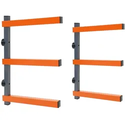 Proregal Kragarmregal Wandmontage HxBxT 45,5x35x3cm 3 Ebenen Gesamtlast 150kg Grau-Orange Garage Organizer Wandregal für Holzlagerung