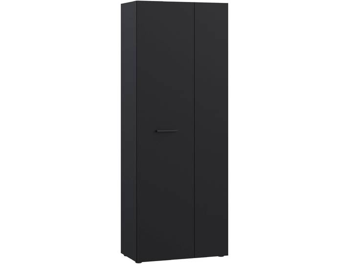 Mehrzweckschrank FORTE NET306 , schwarz, B:68,7cm H:181,1cm T:36,5cm, Holzwerkstoff, Schränke, Mehrzweckschrank, Mehrzweckschrank, inklusive Einlegböden, verschiedene Dekore