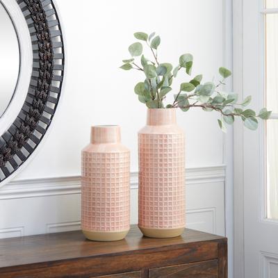 ARCILLA ELEMENTAL Iron Contemporary Vase (Set of 2)