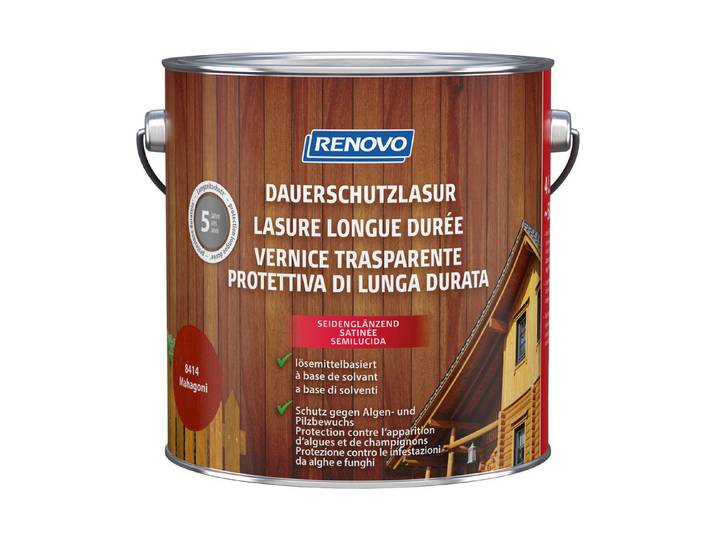Renovo Dauerschutzlasur Mahagoni 4 l Seidenglanz