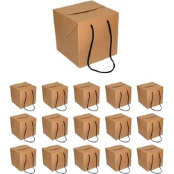Espírito rebelde 15x Würfelboxen aus Kraftkarton 10x10x10 cm mit Griffen und schwarzen Bändern