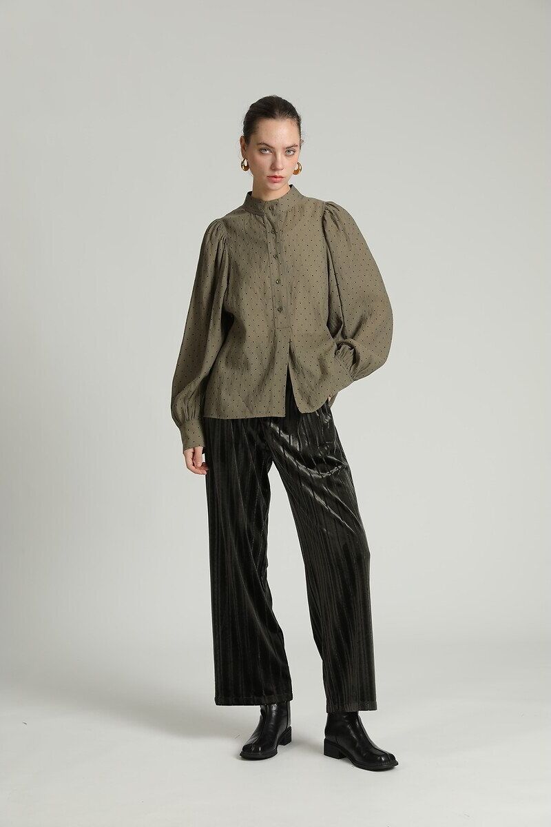 SEE U SOON Blouse à pois col montant
