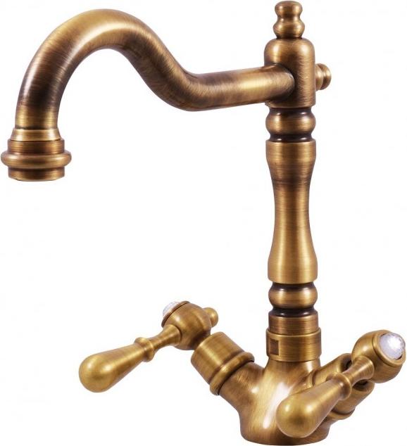 ROMANTIK Retro-Waschtischarmatur aus Kristallglas mit Siphon aus Chrom, Messing oder Gold RAV SLEZAK