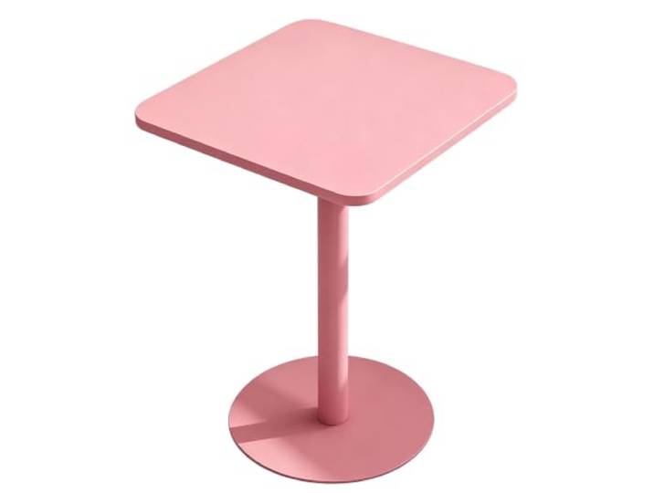 Sofa-Beistelltisch Freizeit-Akzenttisch Computer-Büroschreibtisch Tisch Goldfarbener Bartisch hoher Oberseite, hoher Cocktailtisch Bistro-Pubs Sockel stabiler Barthekentisch(Rosa,60x60x73cm)