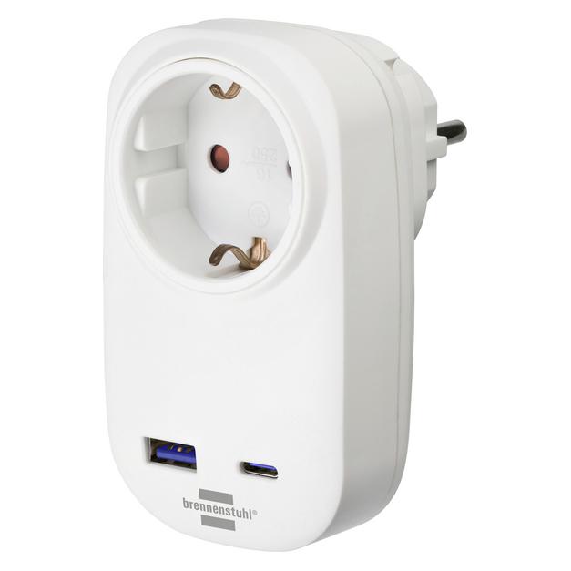 Brennenstuhl Steckdosenadapter + USB Charger PD (20 W, 2 Ports) (1508210010)
