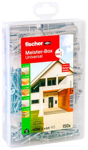 Fischer 577863 Meister-Box Universal + S Dübel-Sortimentsbox 35 mm, 50mm 150 Teile