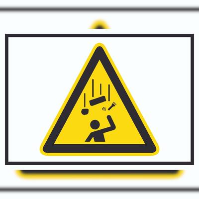 HB-Druck Achtung Herabfallende Gegenstände Symbol A6 (105x148mm) Schild