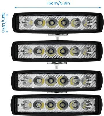 Uplift Treasures LED Work Light Bar 6000K Waterproof Off Road Flood Spot Light 4pcs 2800lm