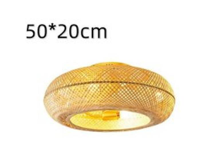 Ventilateur de plafondn rotin ventilateur en bambou type cage à oiseaux forme cage bohème avec lumière et télécommande 6 vitesses