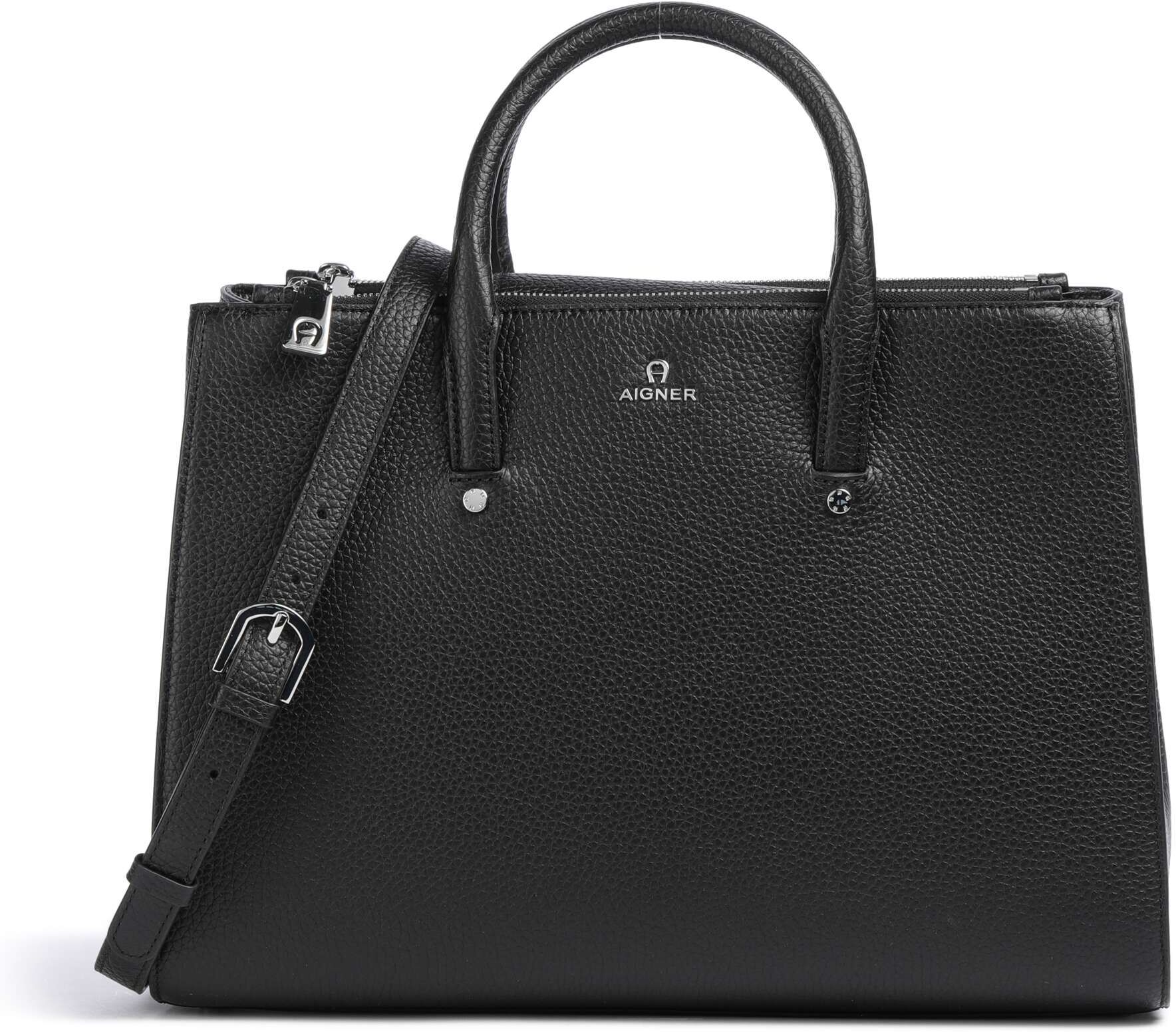 Aigner Ivy L Handtasche aus Leder, schwarz