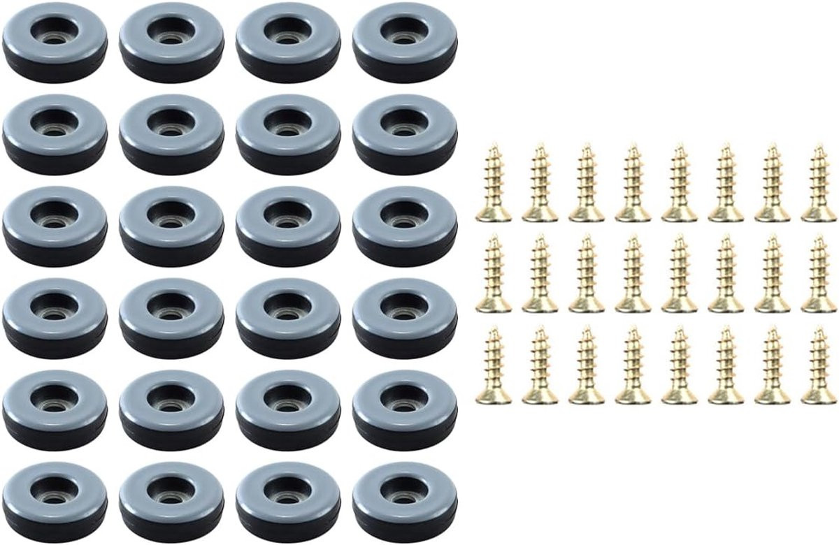 24 stuks Ronde Teflon Vloerglijders 25 mm - Beschermt meubels tegen krassen