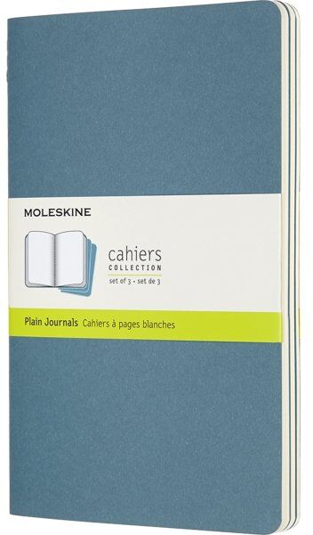 Moleskine Cahier Notesbog   L   Blan.   Blå