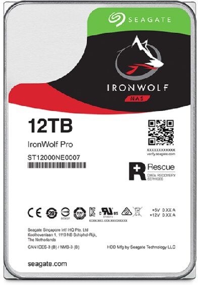 Seagate IronWolf Pro 3.5-inch SATA III 7200 RPM CMR NAS Internal Hard Drive 12TB
