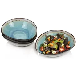 Sänger Geschirr Salatschalen Set Capri, Schüssel + Schale, Braun, Blau, Grün