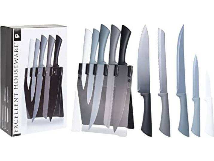 VDC Excellent Houseware Messenset met Messenblok -modern - 5 messen