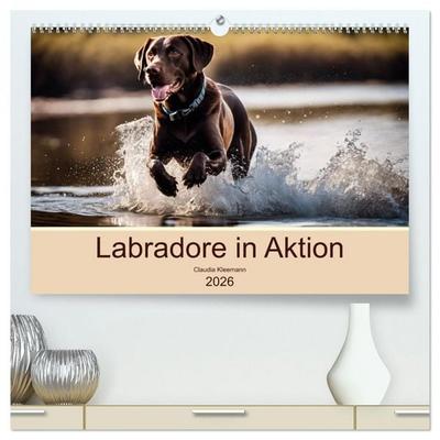 Labradore in Aktion (hochwertiger Premium Wandkalender 2026 DIN A2 quer), Kunstdruck in Hochglanz