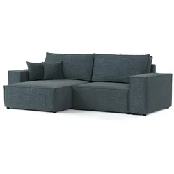 ECKSOFA CAVO mit Schlaffunktion Blaugrau im City Stoff