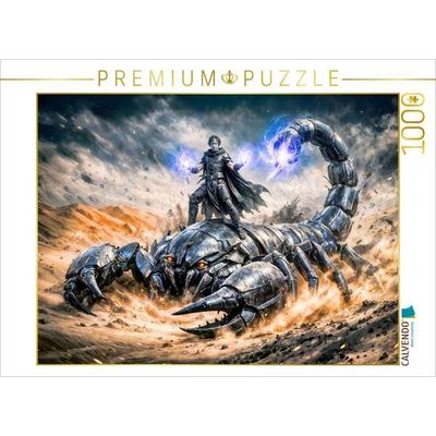 CALVENDO Puzzle Skorpion - Wächter der Nacht mit blauer Energie | 1000 Teile Lege-Größe 64x48cm Foto-Puzzle für glückliche Stunden