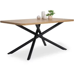 Esstisch LEFFE (BHT 160x90x75 cm) - braun - BHT 160x90x75 cm