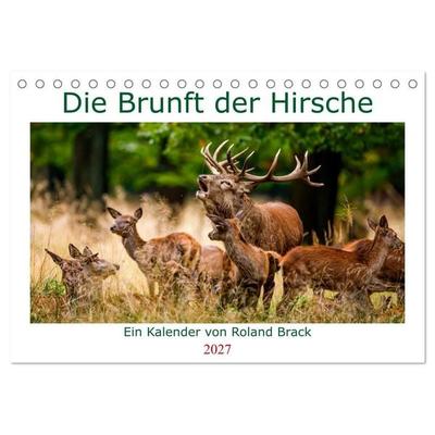 Die Brunft der Hirsche (Tischkalender 2027 DIN A5 quer), CALVENDO Monatskalender