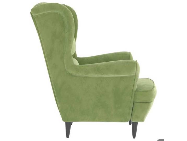 Fauteuil en velours - WIENS - Vert clair - 74x84x100 cm - Velours polyester - Cadre contreplaqué
