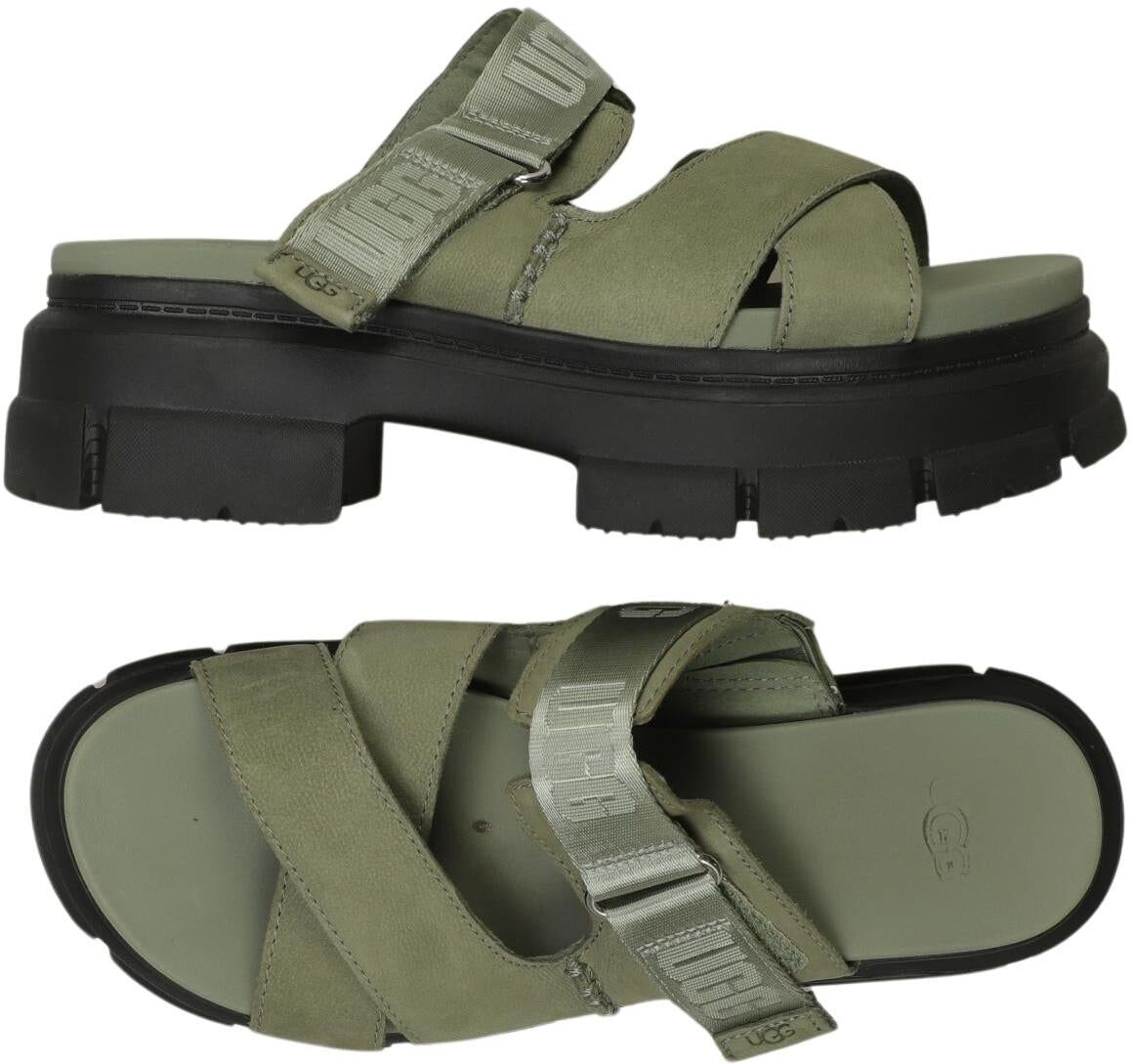 UGG Damen Sandalen, Grün, Gr. EU 39, Leder - Second Hand