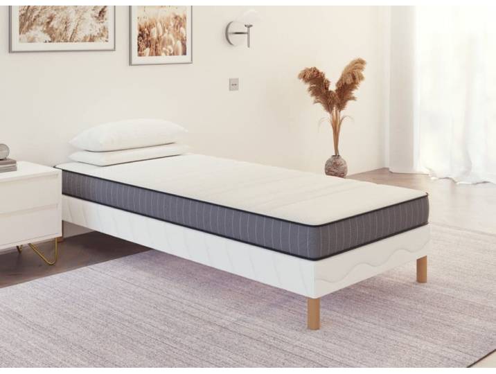 Ensemble 90x190 sommier tapissier + matelas mousse ferme 15 cm